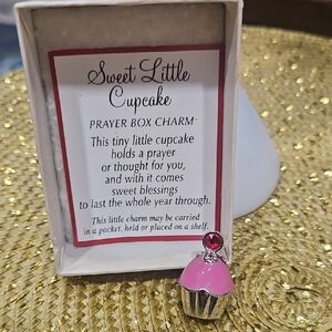 Pink Cupcake Prayer Box Charm
